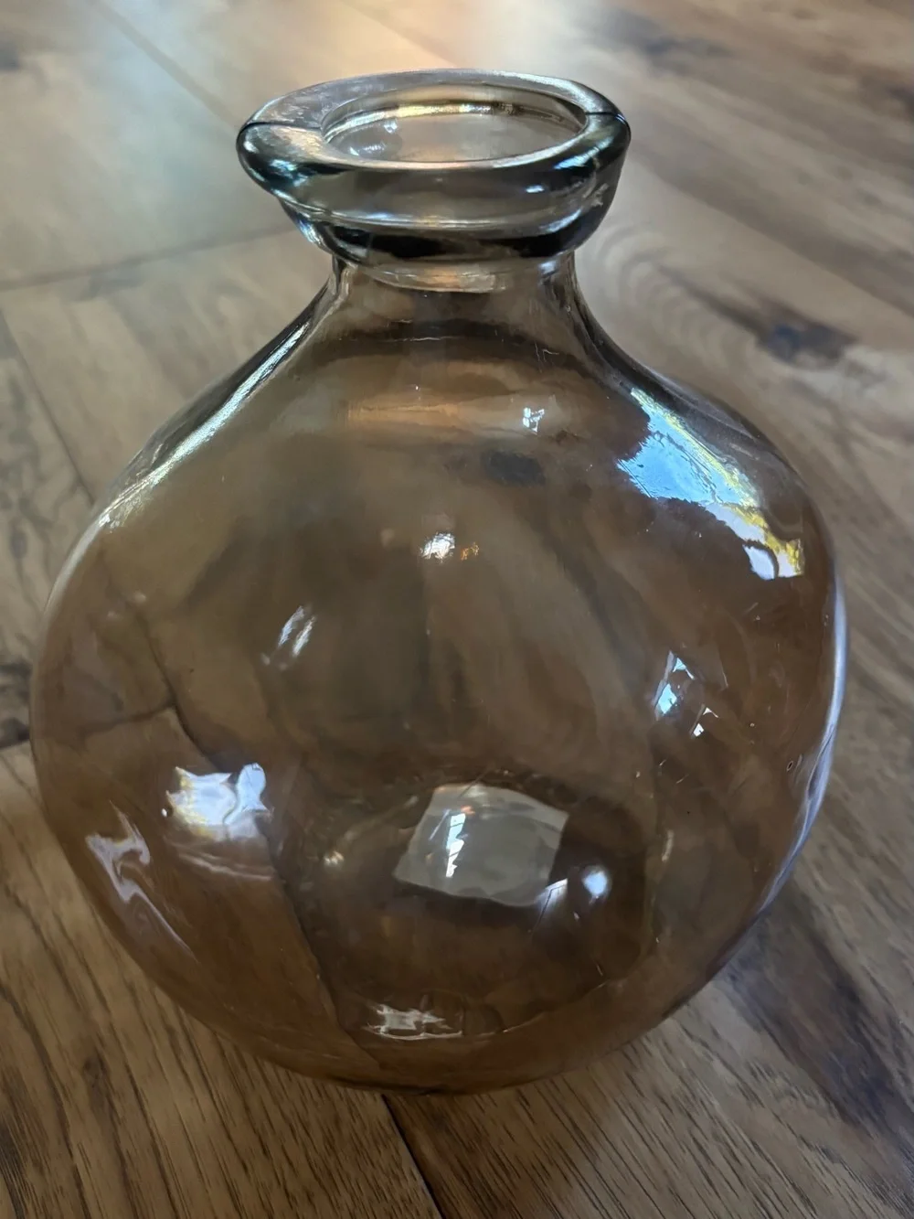 Hand-Blown Smoky Brown Glass Vase